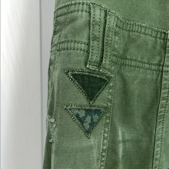 Anthropologie Green Overalls with Geometric Patches - Picture 4 of 12